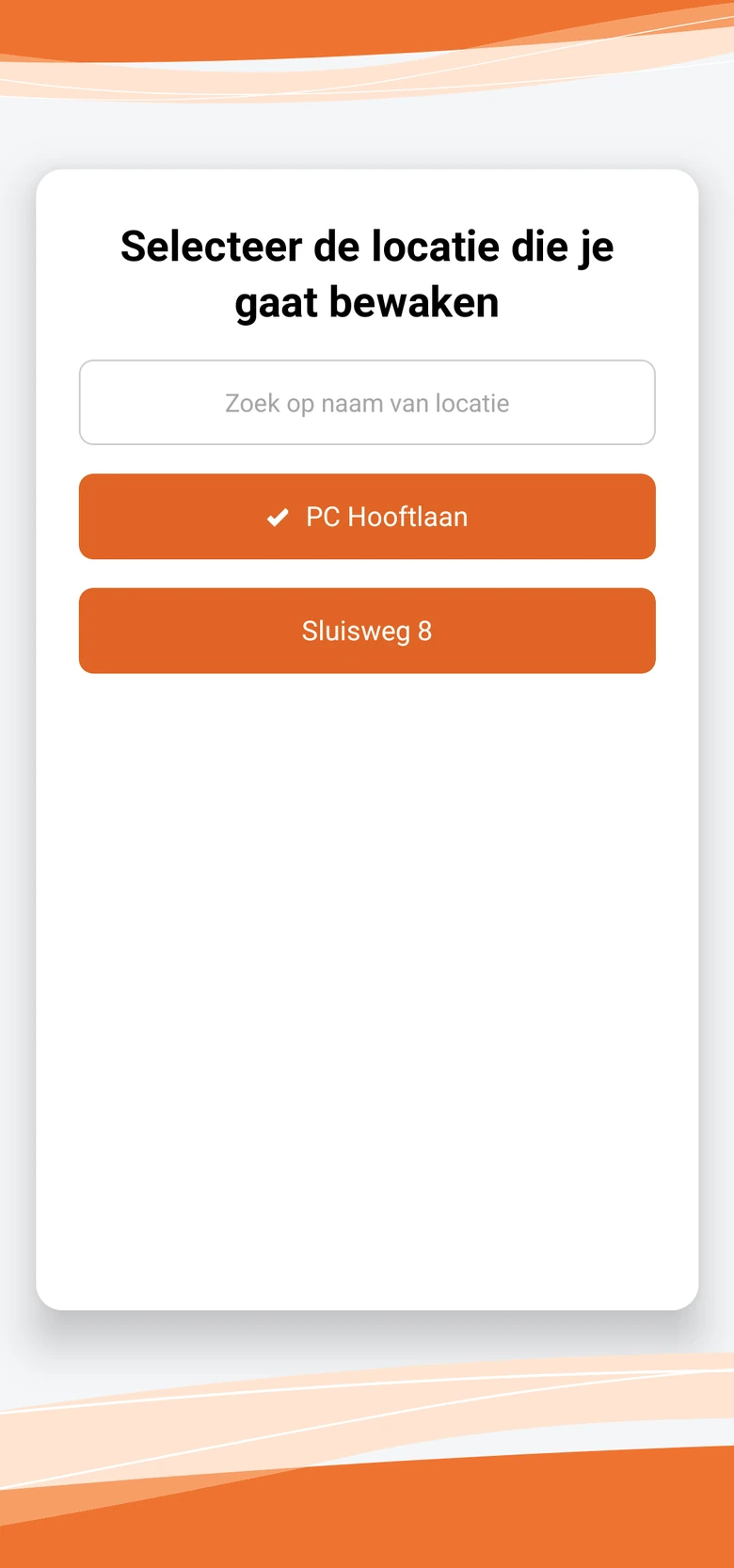 Daza Connect-app: de locatie kiezen die je gaat bewaken